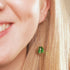 Boucles d'oreilles pendantes en chaîne de verre Galaxy | Argent sterling 925 | Lune émeraude